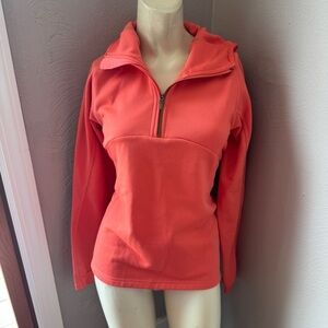 Puma quarter zip pullover hoodie size small orange women's